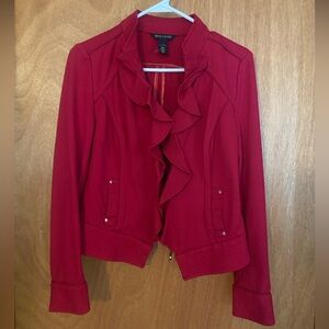 Red Zip Up Dressy Jacket